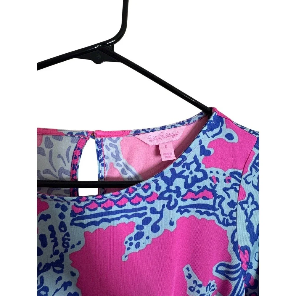 Lilly Pulitzer Ashlynn Maxi Dress Womens Size S Pink Blue Tropical - Picture 4 of 10